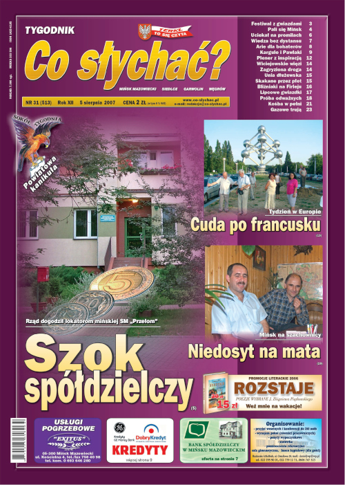 Okładka gazety Co słychać? - nr 31 (513) 2007
